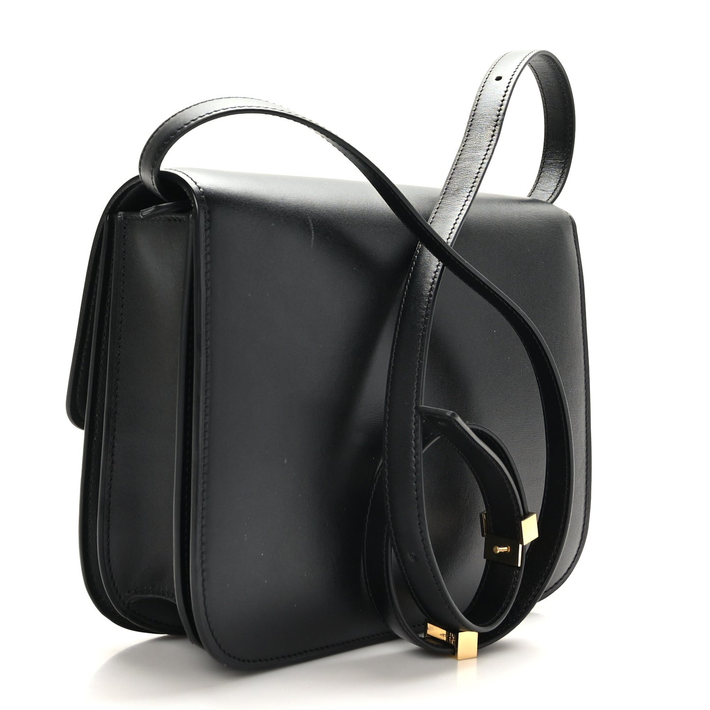 Box Calfskin Medium Classic Box Flap Bag Black