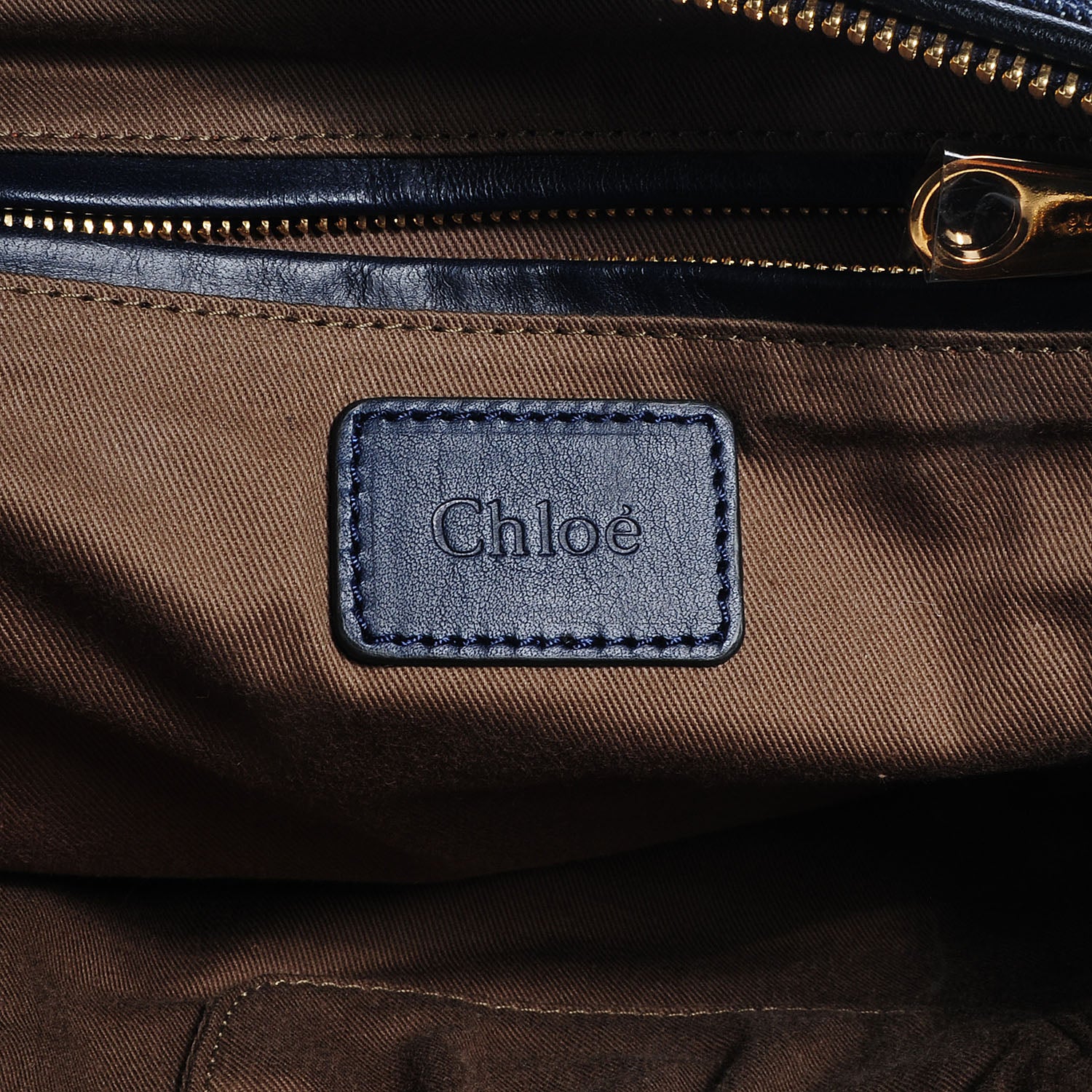 Chloe Denim Large Marcie Satchel Navy 6 of 10