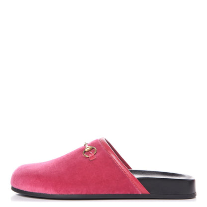Gucci Softy Velvet Malaga Kid Womens Horsebit River Slippers 37 Light Raspberry Rose 1 of 10