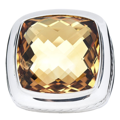 David Yurman Sterling Silver Citrine 20mm Albion Statement Ring 52 6 1 of 5