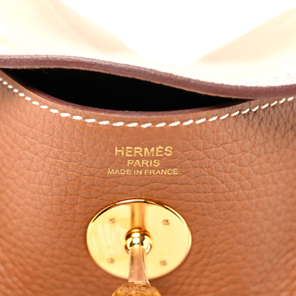 Hermes Taurillon Clemence Lindy 26 Gold 6 of 10