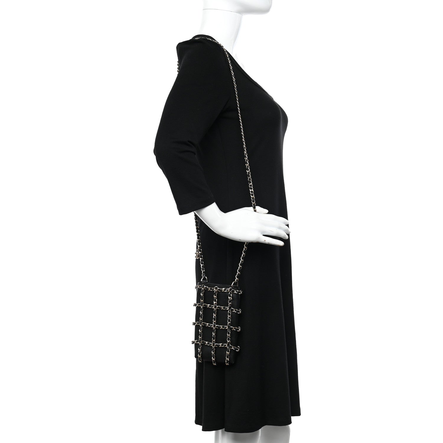 Chanel Lambskin Tech Me Out Clutch With Chain Black 2 of 11