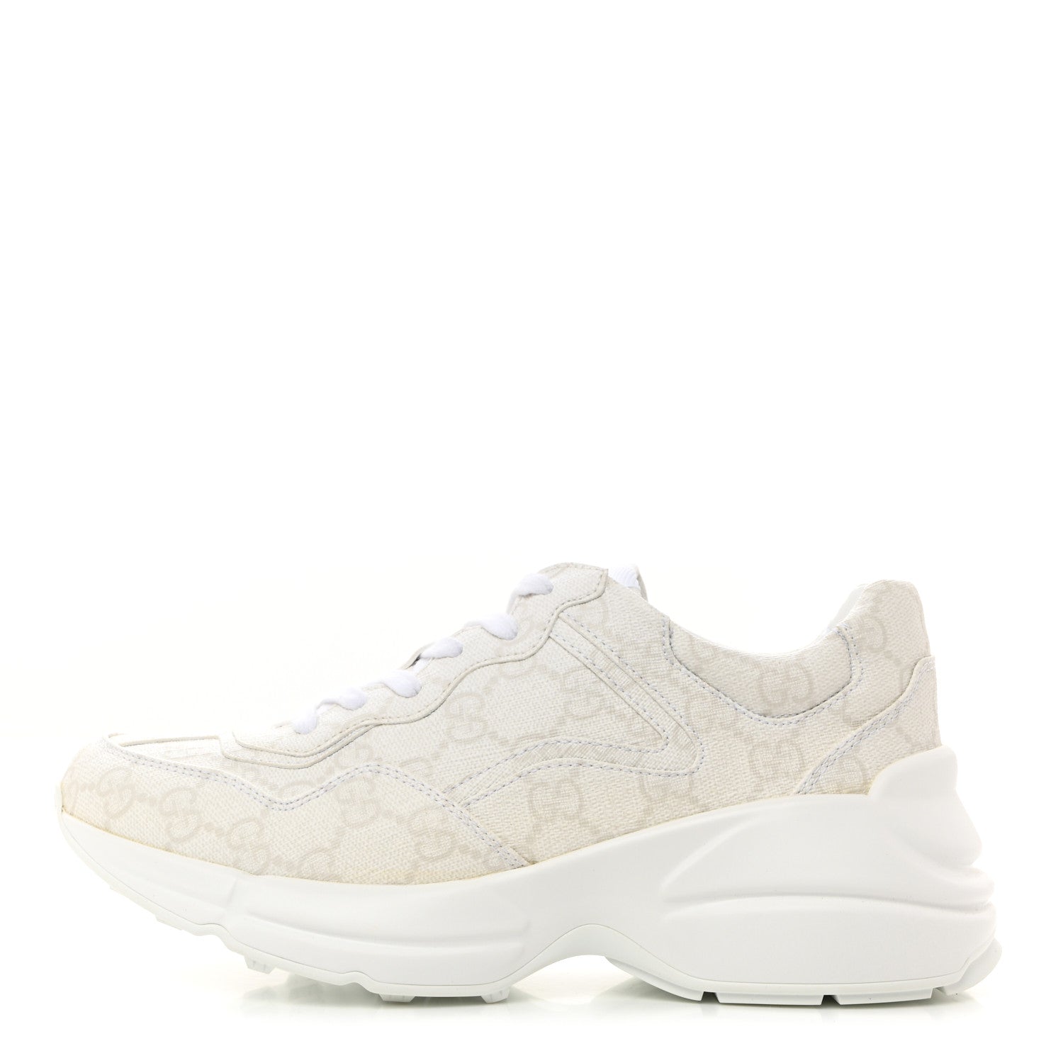 Gucci GG Supreme Monogram Womens Rhyton Sneakers 36.5 White 1 of 8