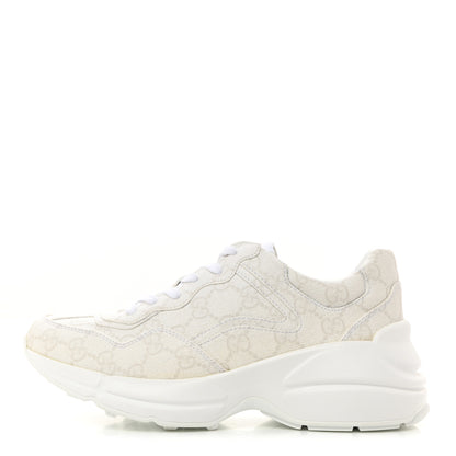 Gucci GG Supreme Monogram Womens Rhyton Sneakers 36.5 White 1 of 8
