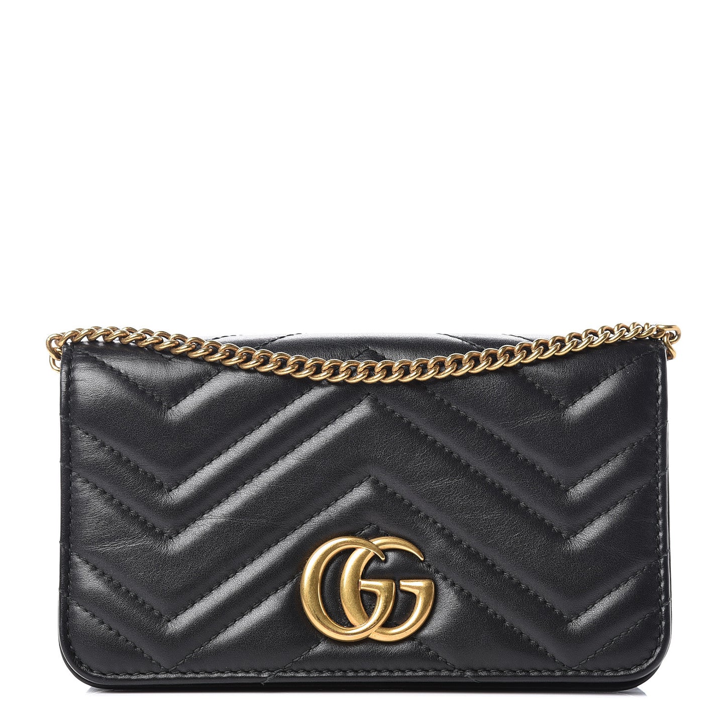 Calfskin Matelasse GG Marmont Mini Bag Black