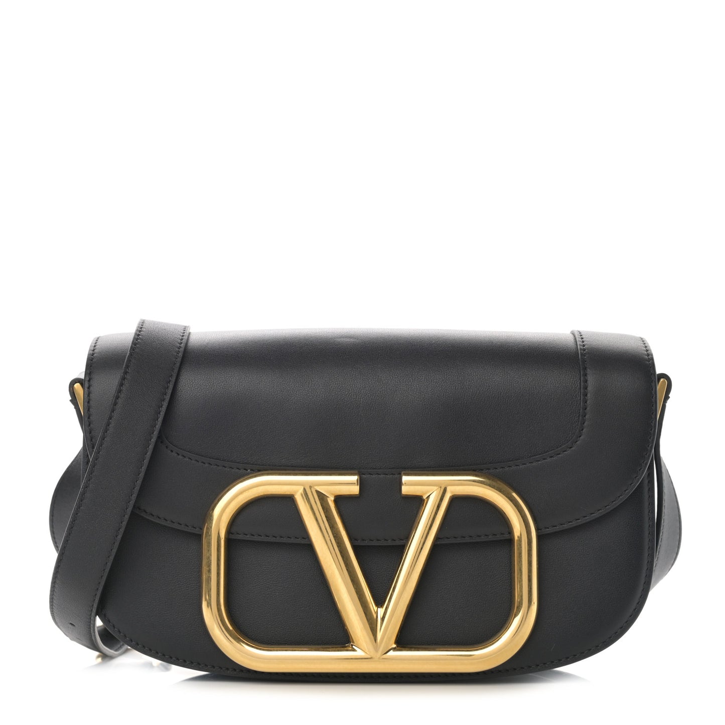 Smooth Calfskin Supervee Shoulder Bag Black