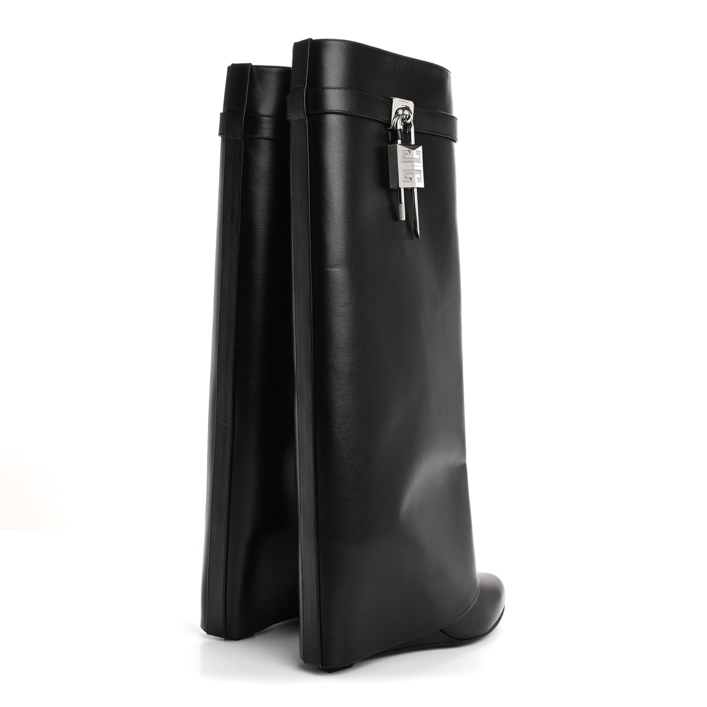 Calfskin Shark Lock Pant Boots 40 Black