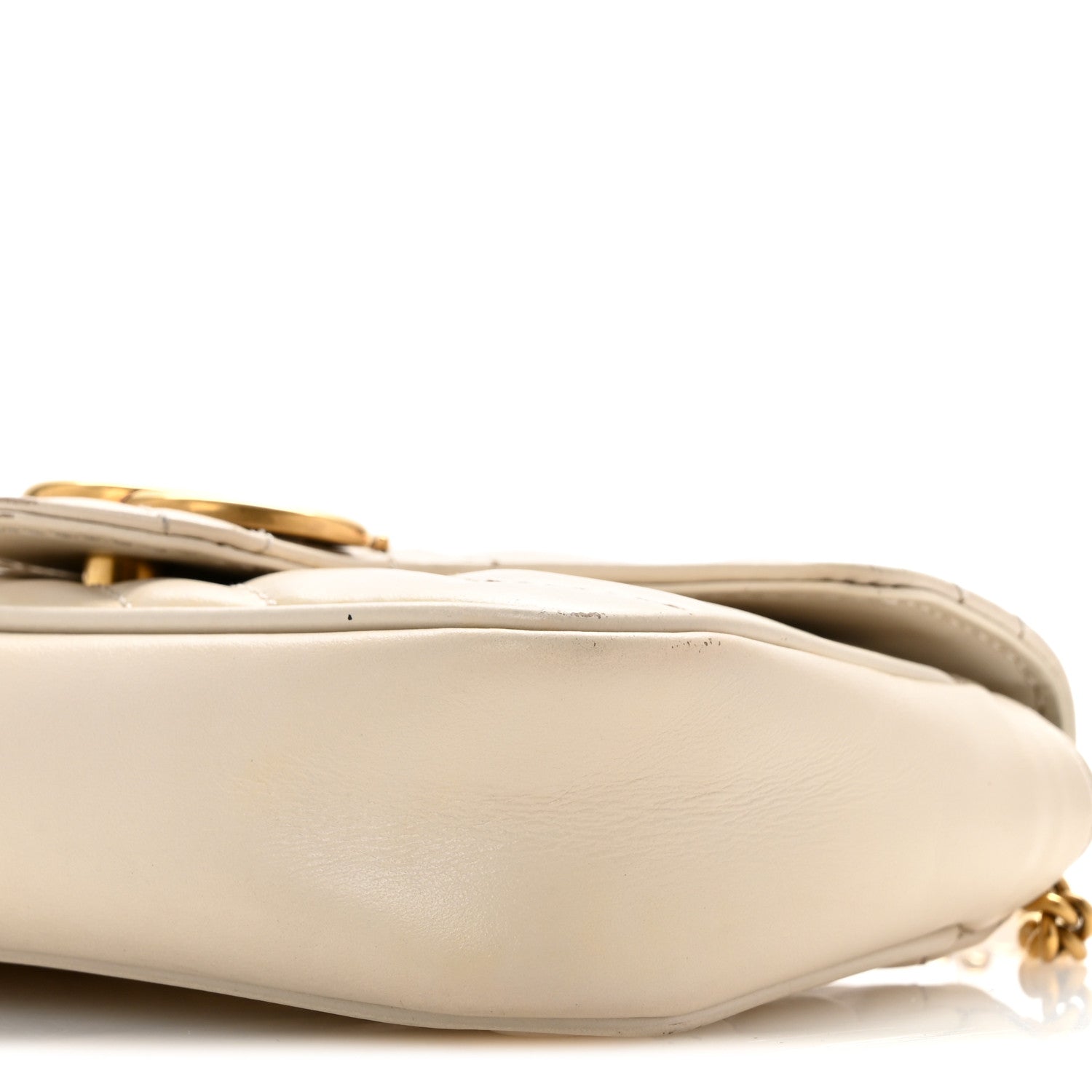 Gucci Calfskin Matelasse Super Mini GG Marmont Shoulder Bag White 10 of 14