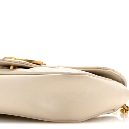 Gucci Calfskin Matelasse Super Mini GG Marmont Shoulder Bag White 10 of 14