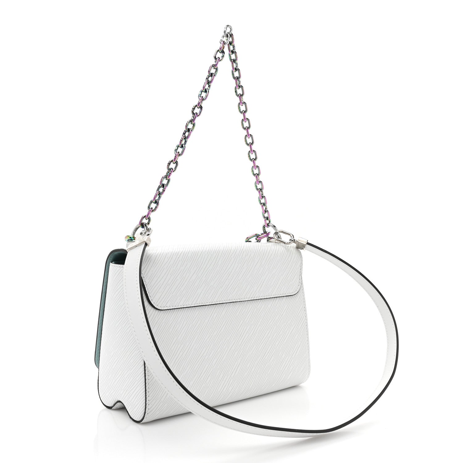 Louis Vuitton Epi Twist Triple Chain Shoulder Bag MM White 4 of 9