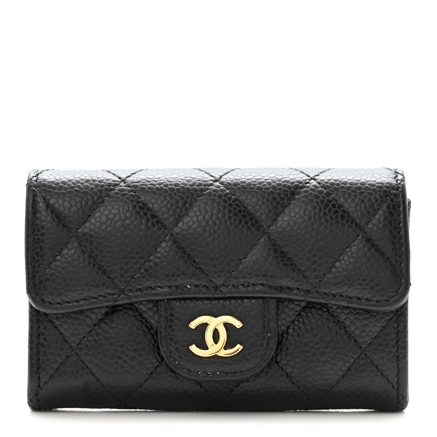 Chanel Caviar Quilted Flap Card Holder Wallet Black 1 of 10
