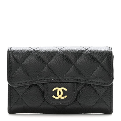 Chanel Caviar Quilted Flap Card Holder Wallet Black 1 of 10