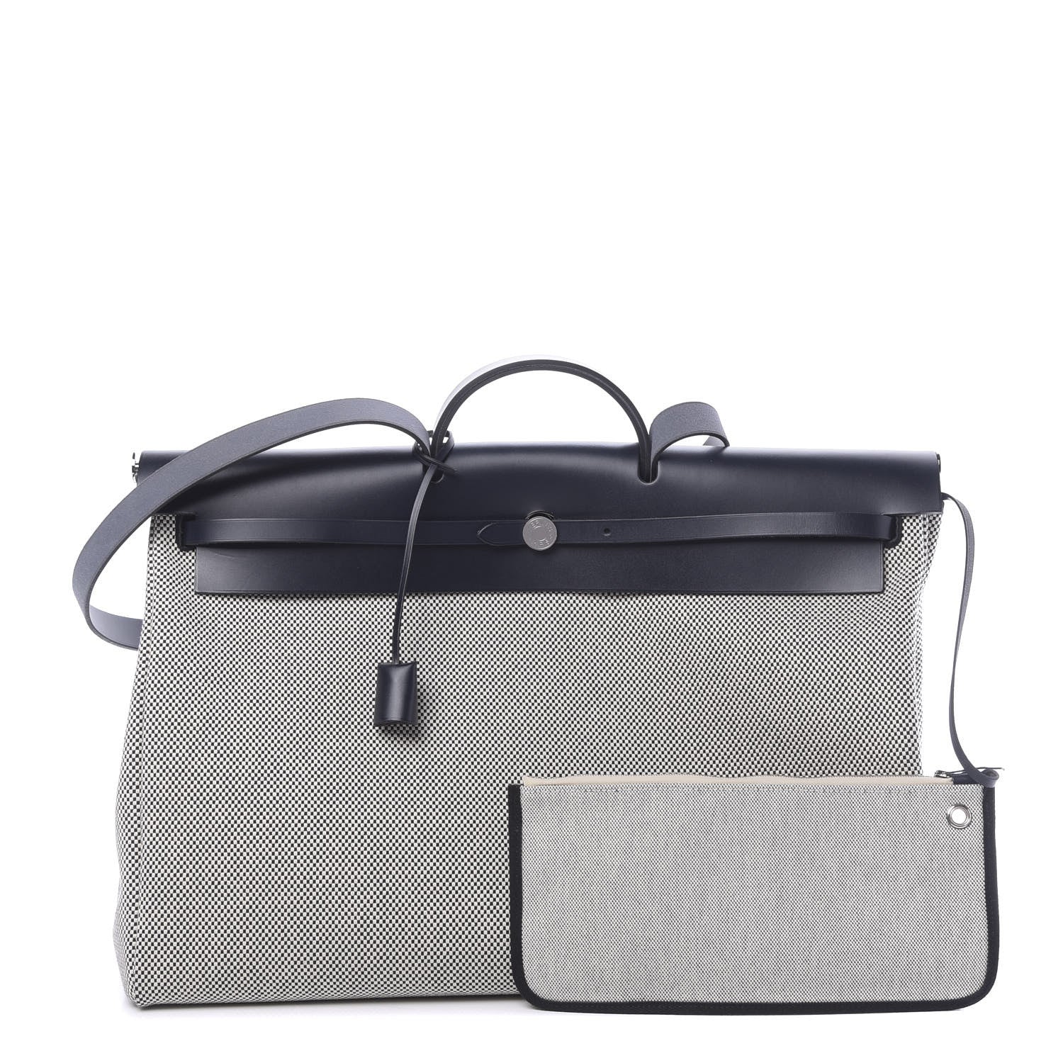 Hermes Criss Viking Vache Hunter Herbag Cabin Zip Retourne 50 Ecru Bleu Marine 1 of 10