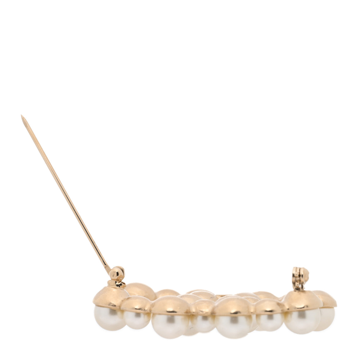 Chanel Pearl CC Brooch Gold Pearly White 5 of 6