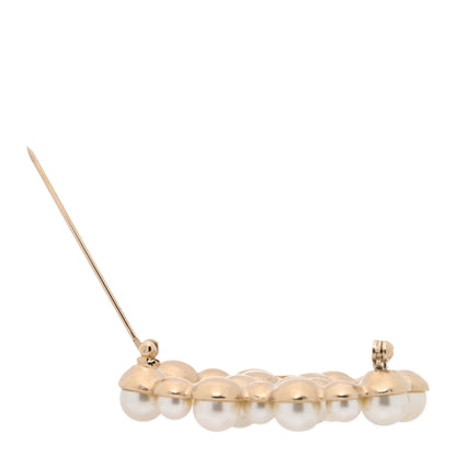 Chanel Pearl CC Brooch Gold Pearly White 5 of 6