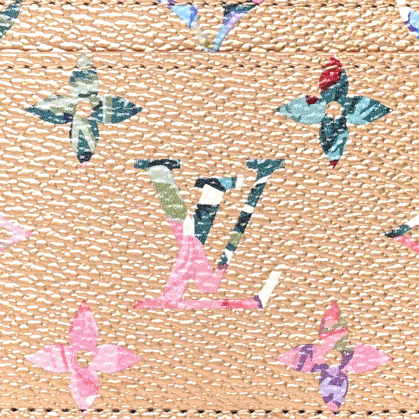 Metallic Monogram LV Garden Card Holder Gold