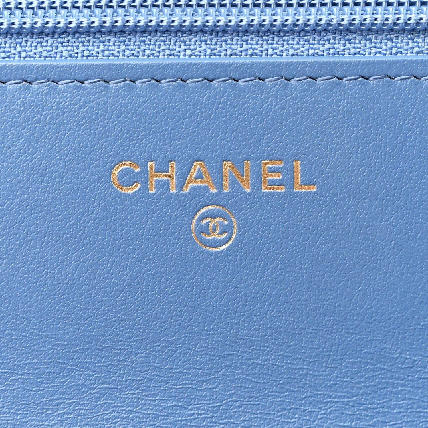 Chanel Denim Quilted Chanel 19 Wallet On Chain WOC Blue 6 of 12