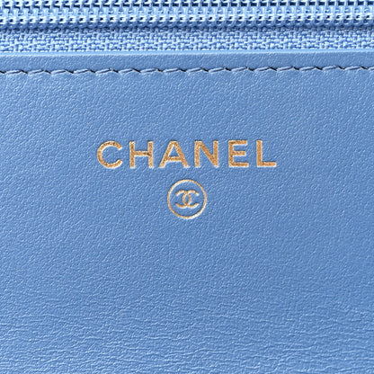 Chanel Denim Quilted Chanel 19 Wallet On Chain WOC Blue 6 of 12