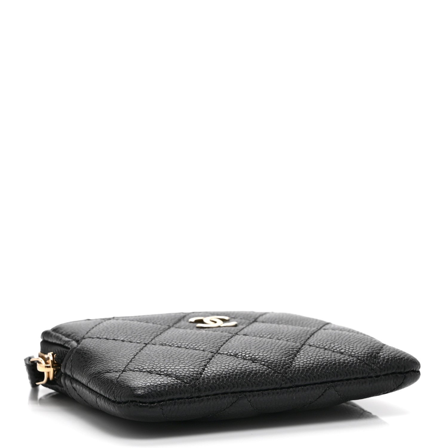 Chanel Caviar Quilted Zip Card Holder Wallet Black 4 of 9