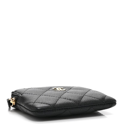 Chanel Caviar Quilted Zip Card Holder Wallet Black 4 of 9