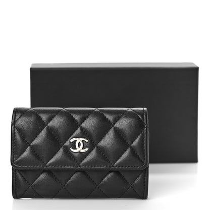 Chanel Lambskin Quilted Flap Card Holder Wallet Black 11 of 11