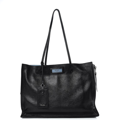 Prada Glace Calf Etiquette Tote Black Astrale 1 of 10