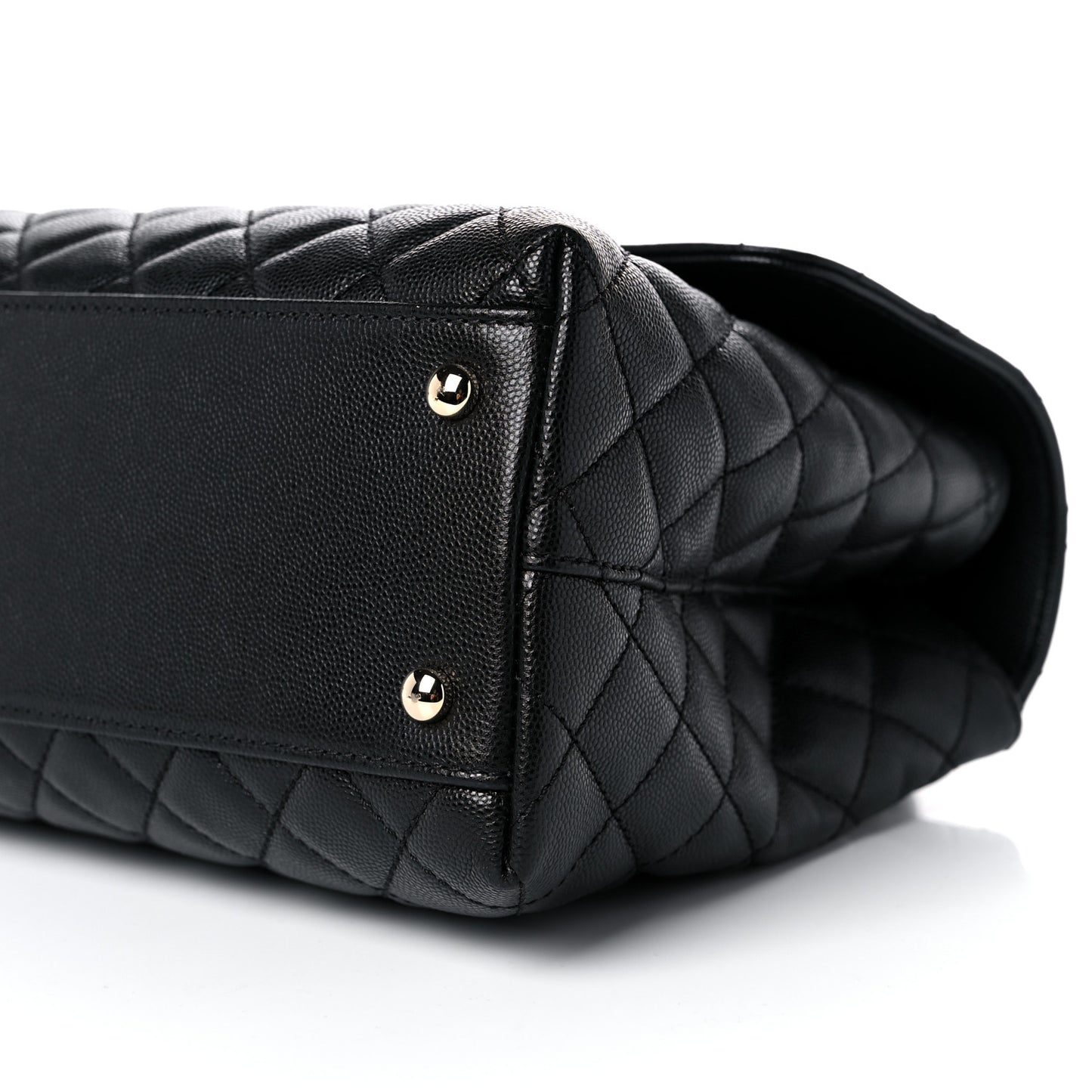 Caviar Quilted Medium Coco Handle Flap Black