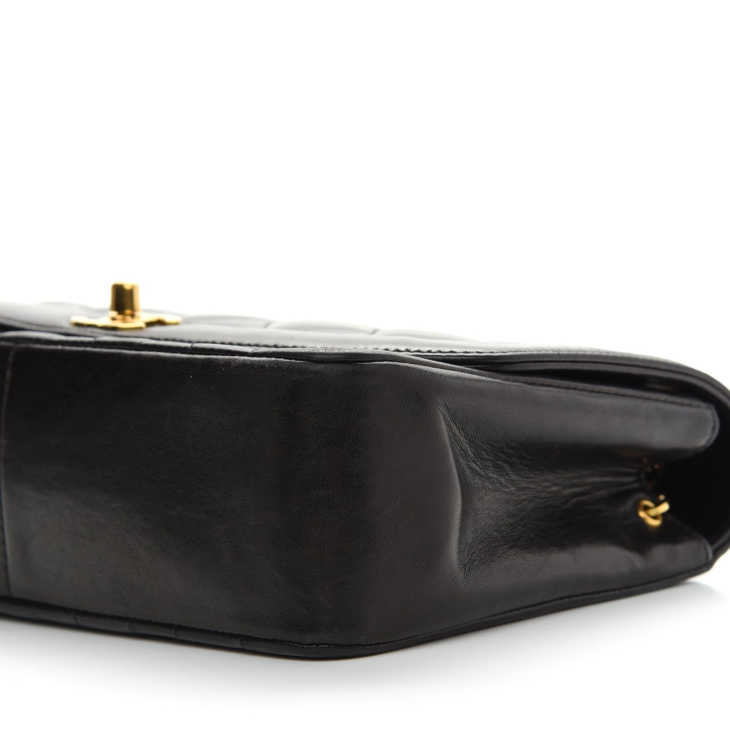 Lambskin Quilted Medium Single Flap Black