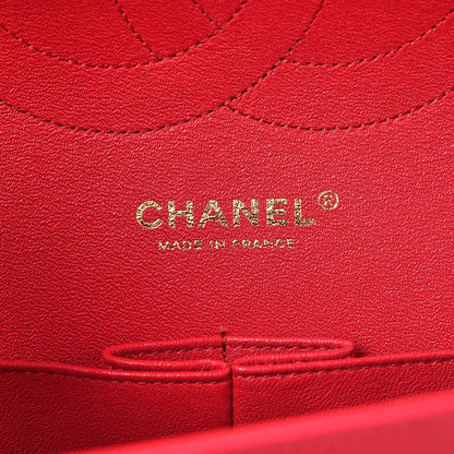 Chanel Lambskin Quilted Jumbo Double Flap Dark Pink 7 of 9