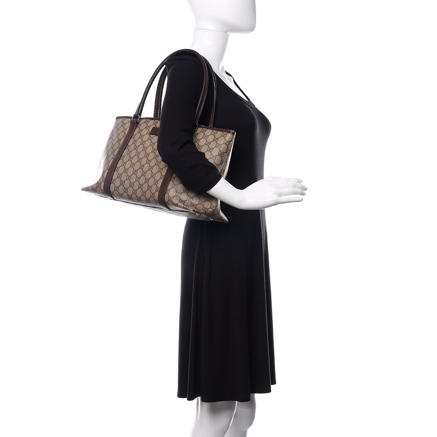 GG Plus Monogram Medium Joy Tote Dark Brown