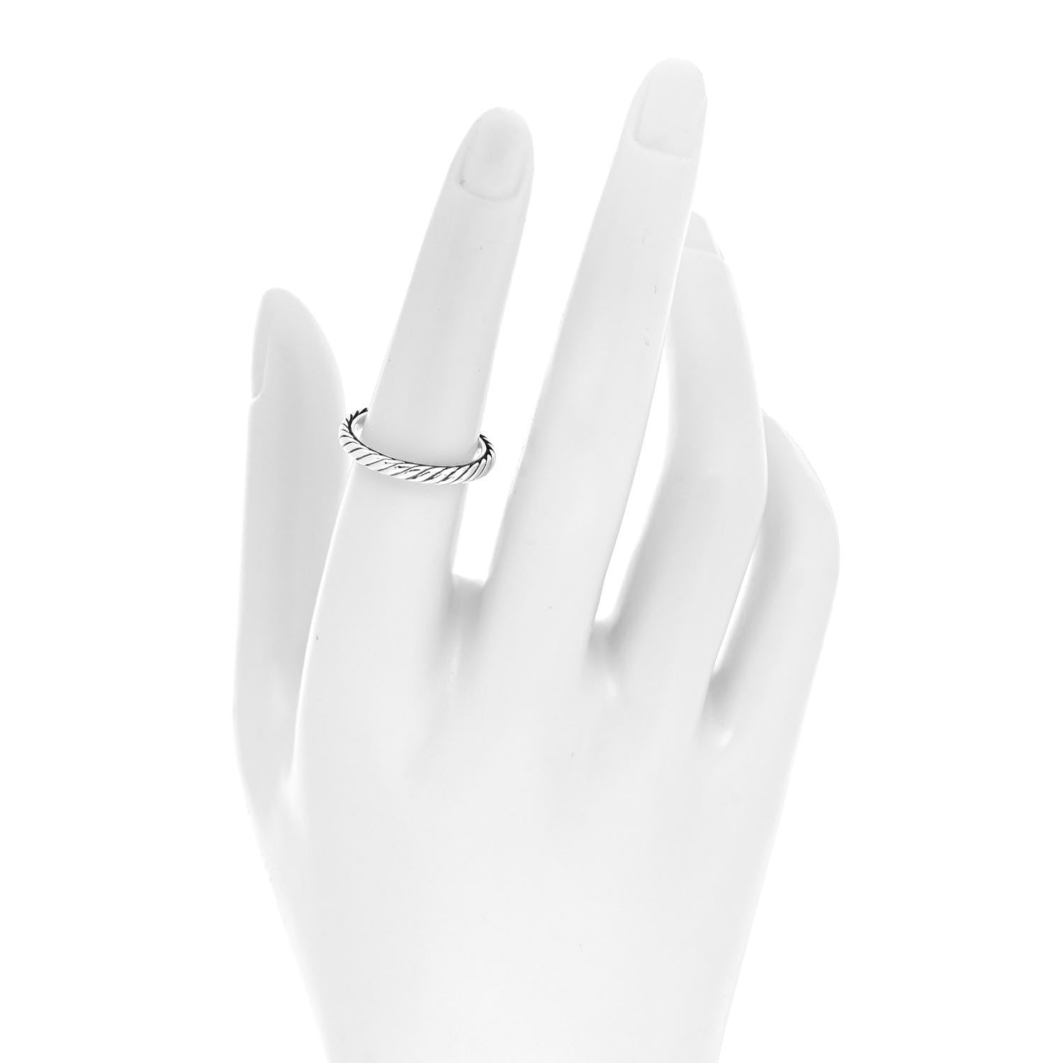 David Yurman Sterling Silver Cable Classics Band Ring 53 6.5 2 of 4