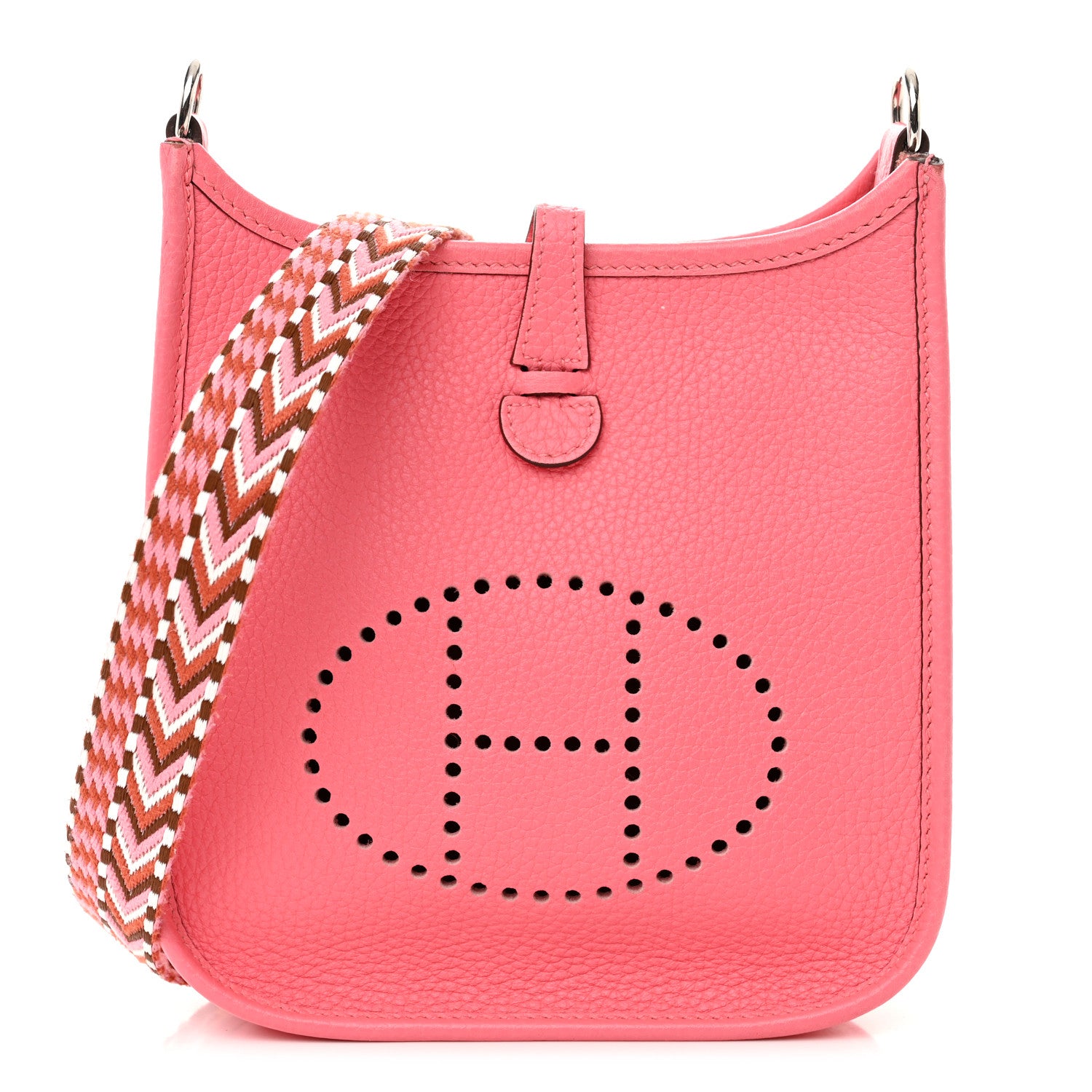 Hermes Taurillon Clemence Allegro Evelyne TPM Rose Azalee Rose Confetti 1 of 11