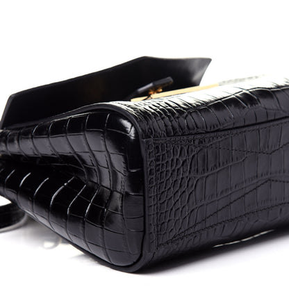 Givenchy Calfskin Crocodile Embossed Mini Mystic Shoulder Bag Black 7 of 11