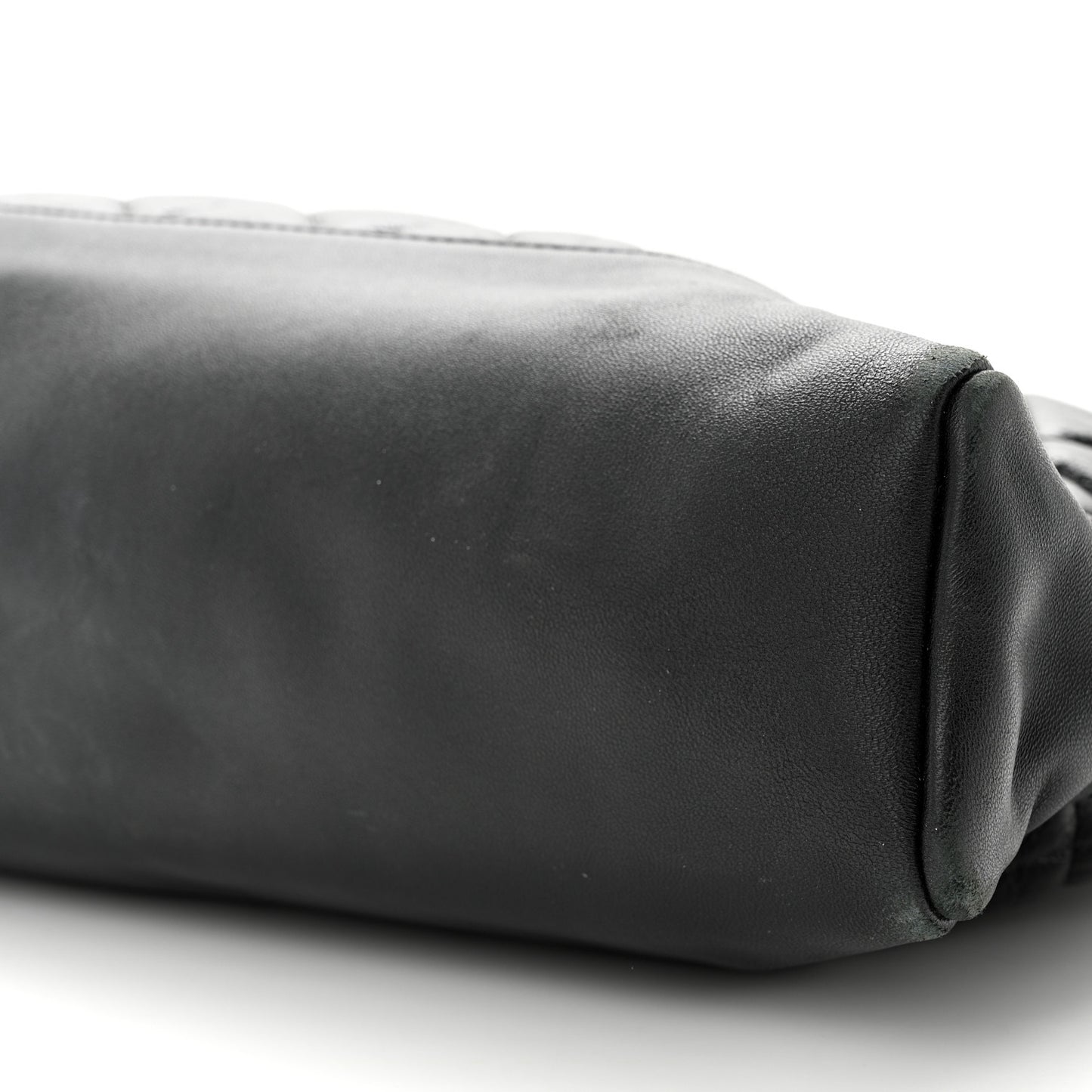 Shiny Aged Calfskin Quilted Large 31 Shopping Bag Black
