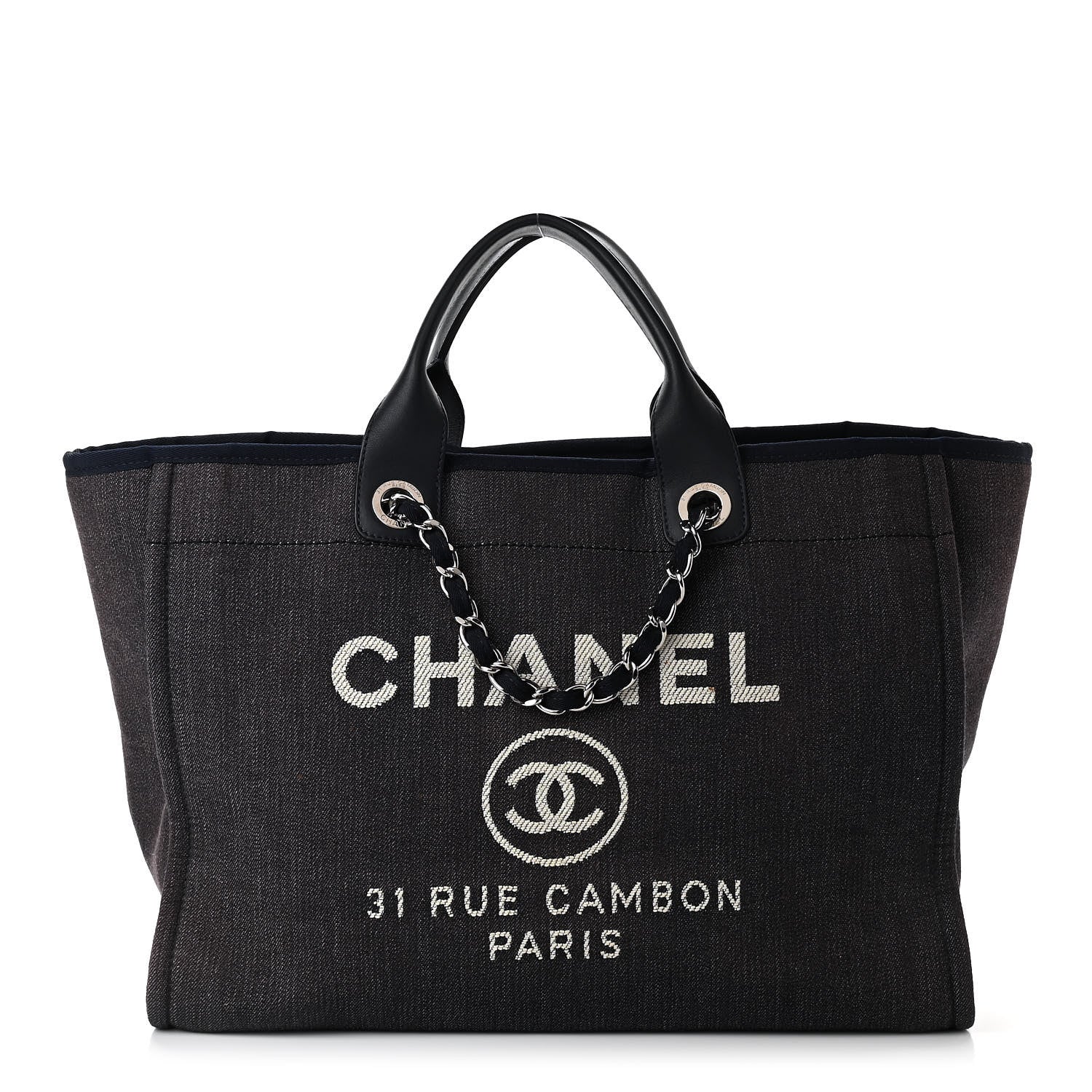 Chanel Denim Medium Deauville Tote Dark Blue 1 of 11