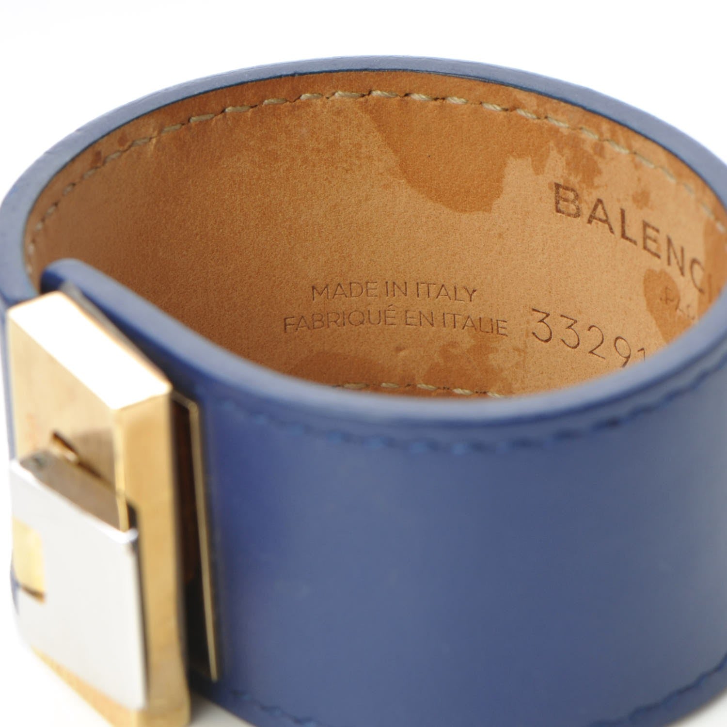 Balenciaga Calfskin Le Dix Bracelet Buckle Bracelet Bleu 4 of 6