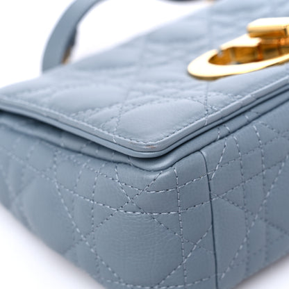 Christian Dior Calfskin Cannage Small Caro Bag Cloud Blue 8 of 12