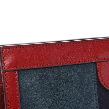 Gucci Suede Calfskin Web Small Ophidia Chain Shoulder Bag New Blue Romantic Cherry 8 of 12
