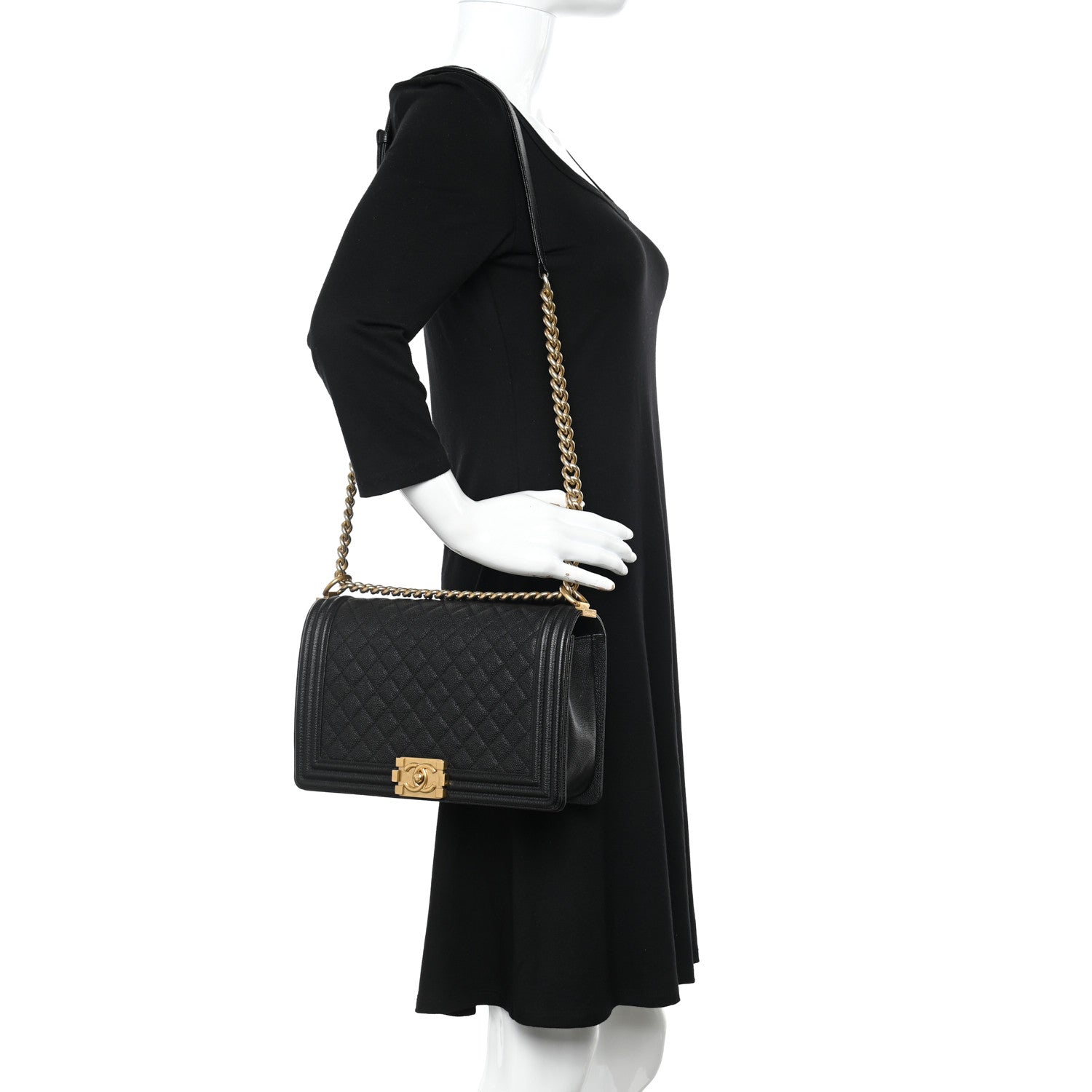 Chanel Caviar Quilted New Medium Boy Flap Black 2 of 10