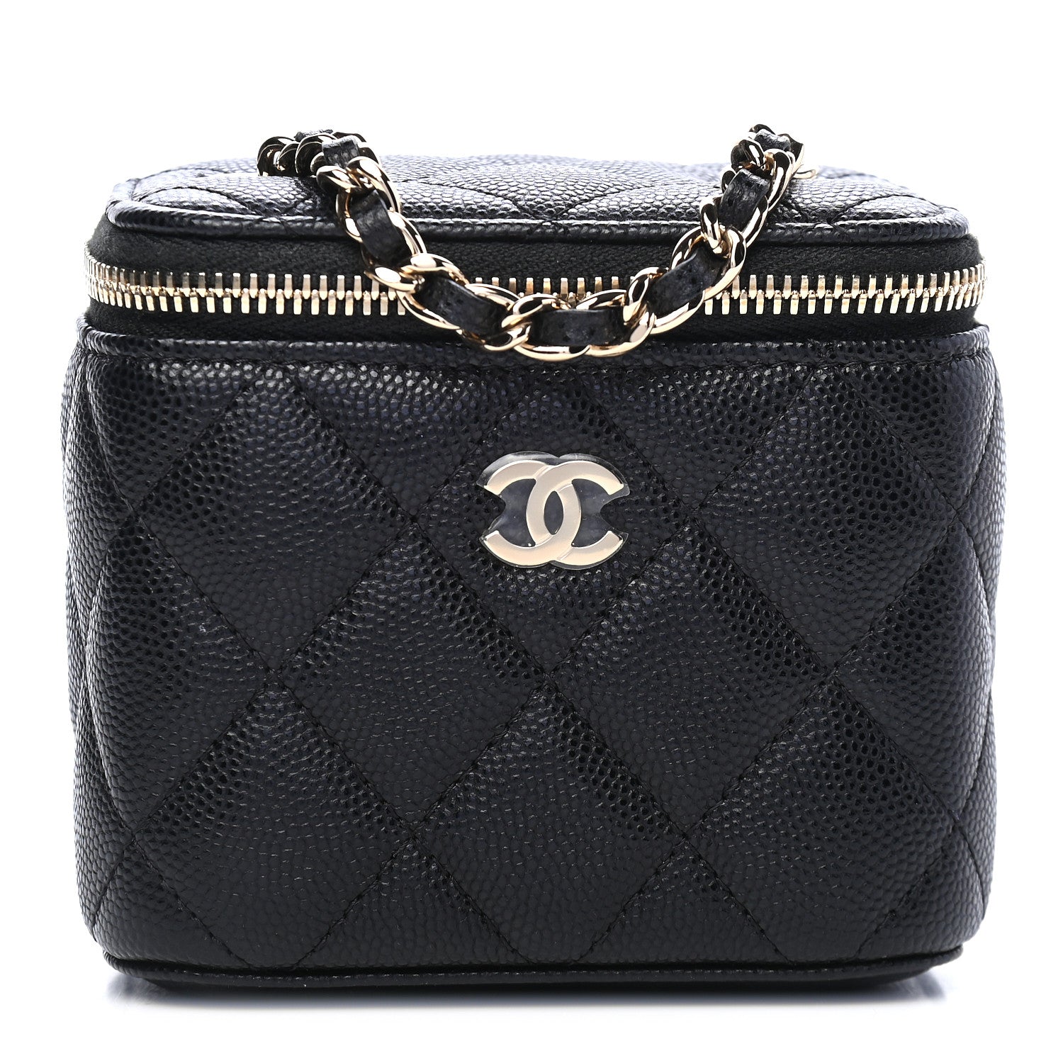 Chanel Caviar Quilted Mini Vanity Case With Chain Black 1 of 9
