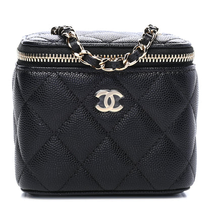 Chanel Caviar Quilted Mini Vanity Case With Chain Black 1 of 9