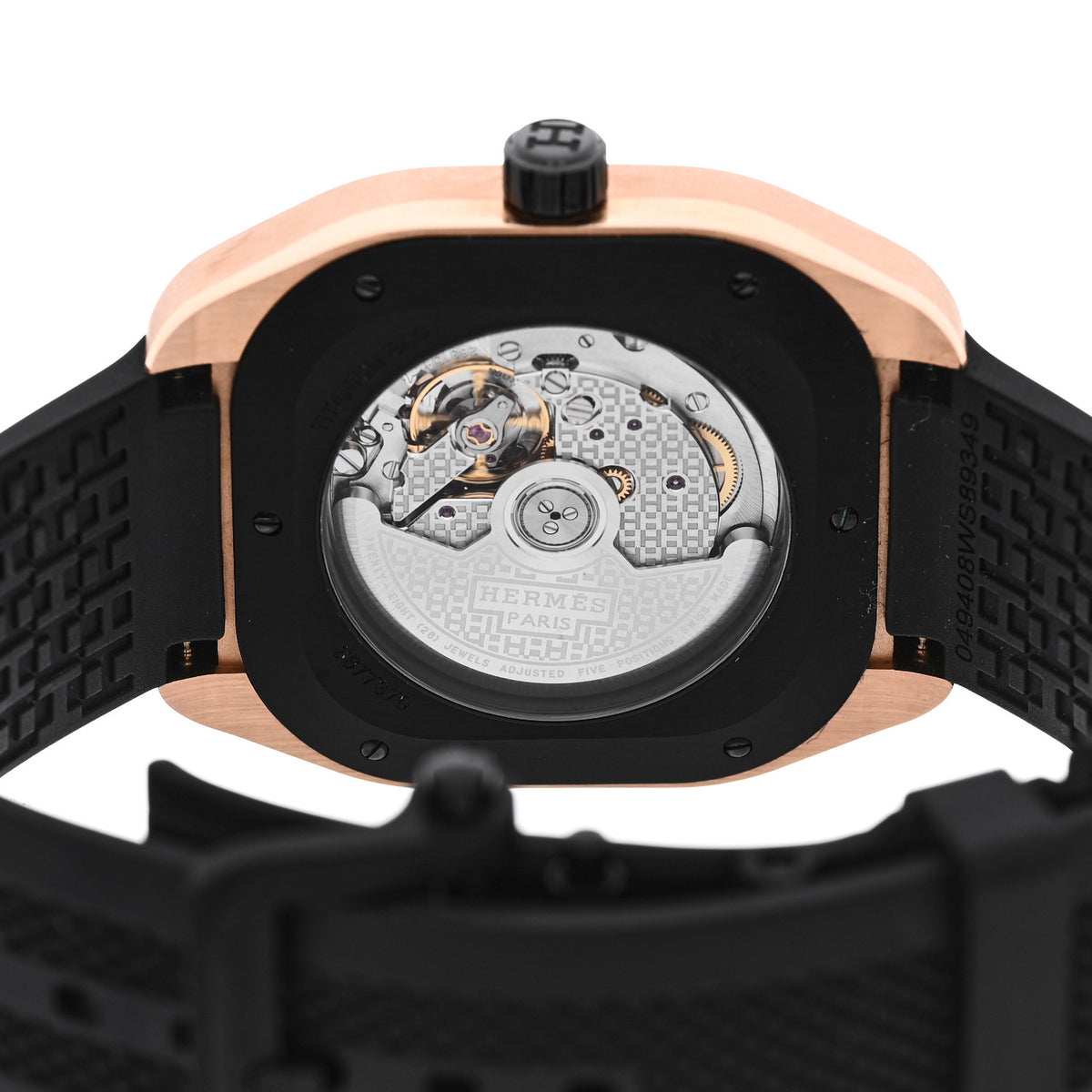 DLC Coated Titanium 18K Rose Gold Rubber 39mm H08 Automatic Watch Black