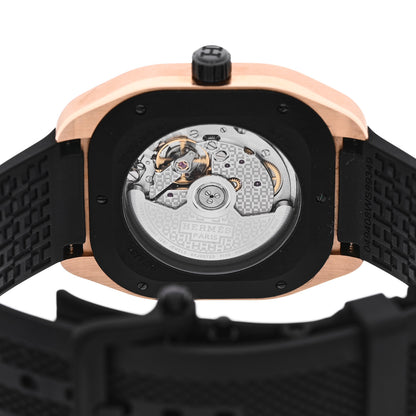 Hermes DLC Coated Titanium 18K Rose Gold Rubber 39mm H08 Automatic Watch Black 4 of 5