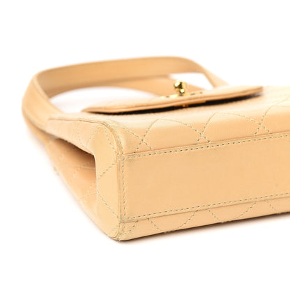 Chanel Lambskin Stitched Top Handle Flap Bag Beige 8 of 9