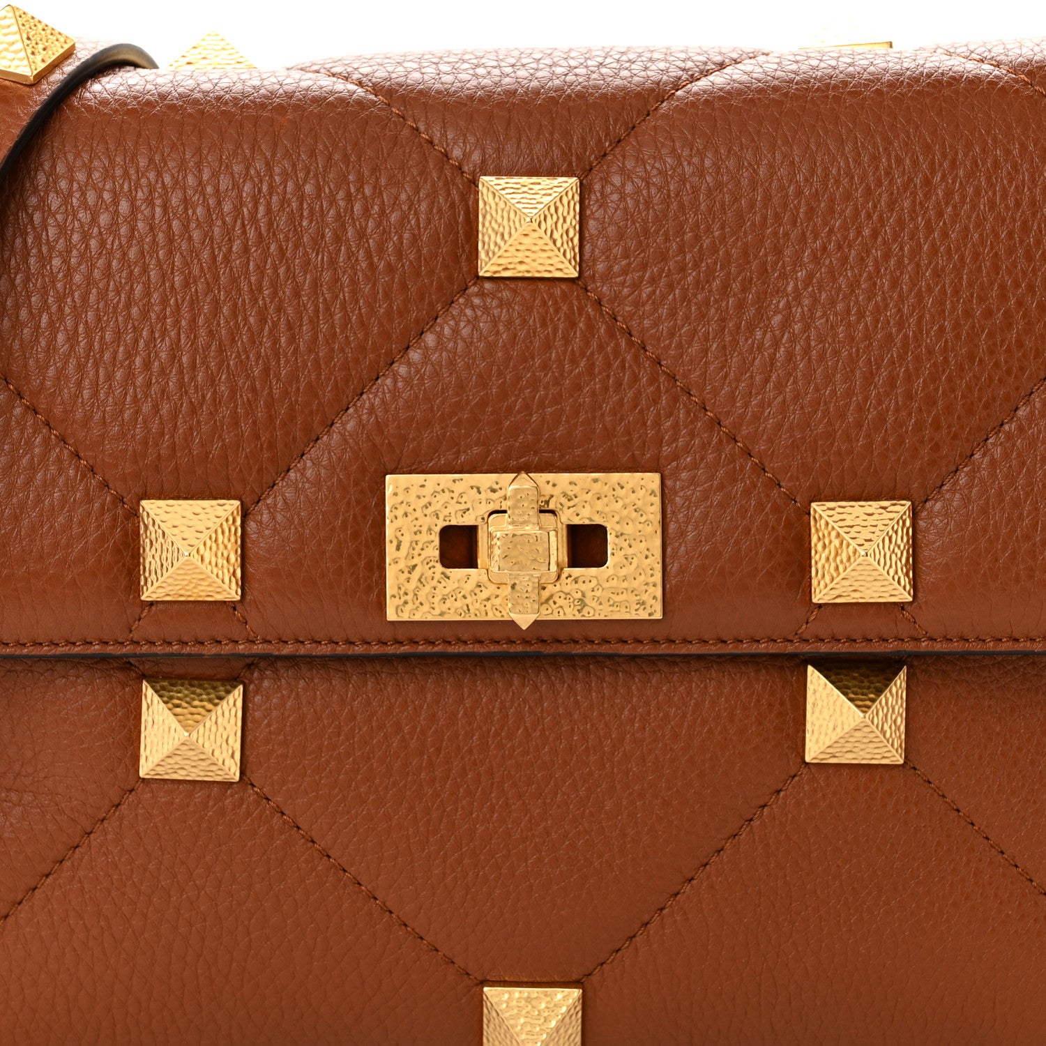 Valentino Garavani Grained Calfskin Large Roman Stud Shoulder Bag Selleria 7 of 10