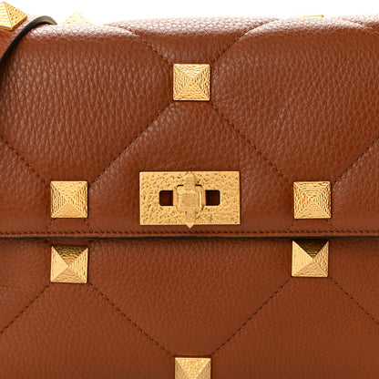Valentino Garavani Grained Calfskin Large Roman Stud Shoulder Bag Selleria 7 of 10