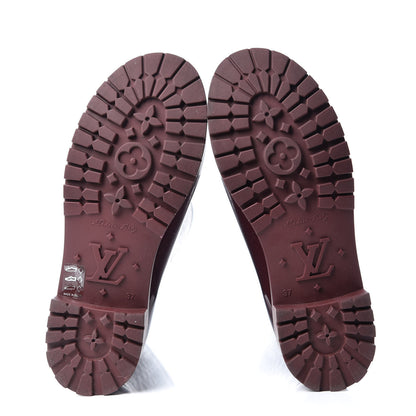 Louis Vuitton Rubber Embossed Monogram Splash Rain Boots 37 Burgundy 7 of 9