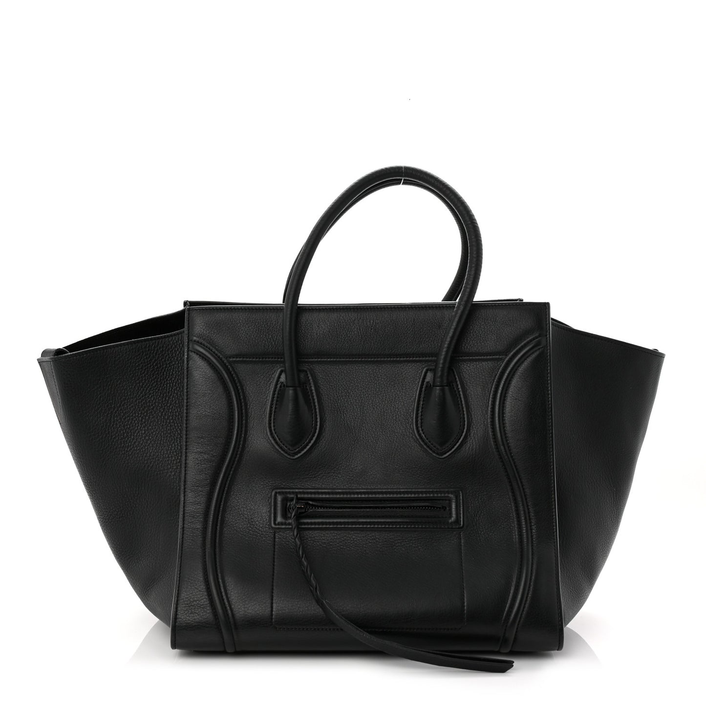 Grained Calfskin Medium Phantom Luggage Black