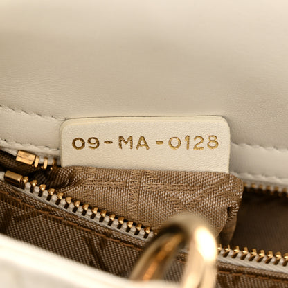Christian Dior Lambskin Cannage Small My ABCDior Lady Dior White 7 of 15