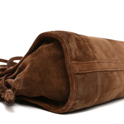 Prada Suede Triangle Medium Bonnie Shoulder Bag Cacao 8 of 9